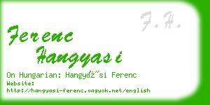 ferenc hangyasi business card